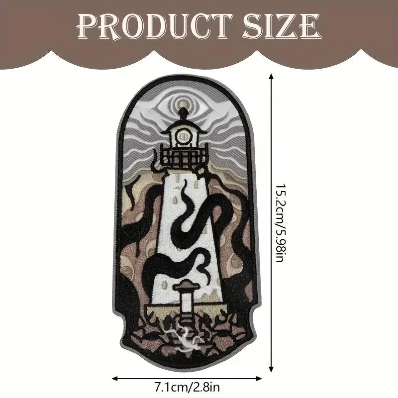 Patch brodé phare lumineux sur la mer, Badge esthétique, cadeau à faire soi-même, patchs à repasser