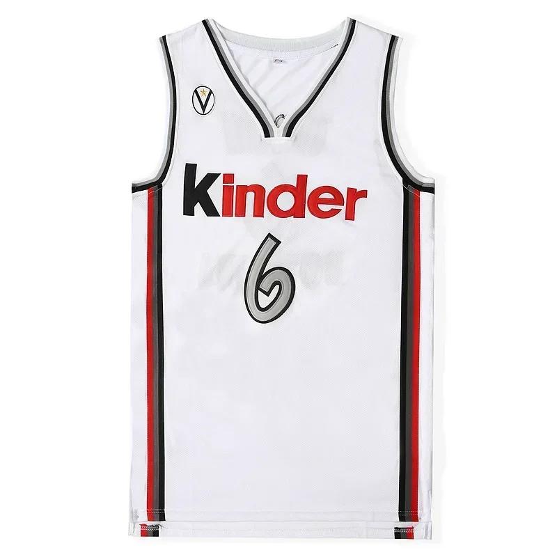 Maillot de Basket Italie 6 Manu Ginobili Bologna - Taille S à 2XL Homme