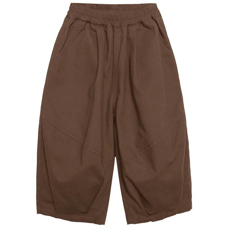 Pantalon sarouel élégant pour garçons, couleur unie, ample, en pur coton, décontracté, pour enfants