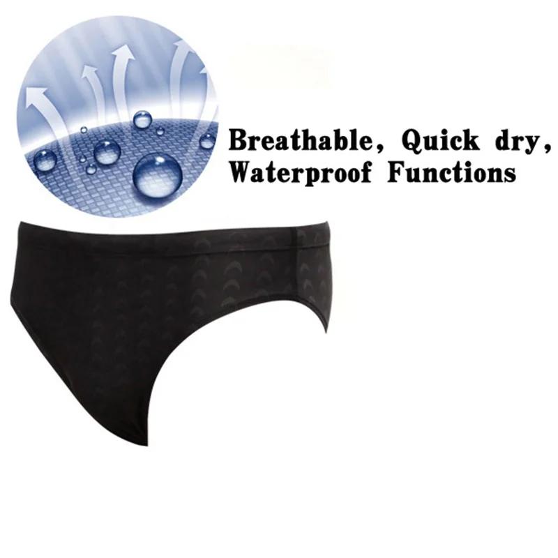 Slip de compétition de natation professionnel en peau de requin pour hommes, maillot de bain impermé