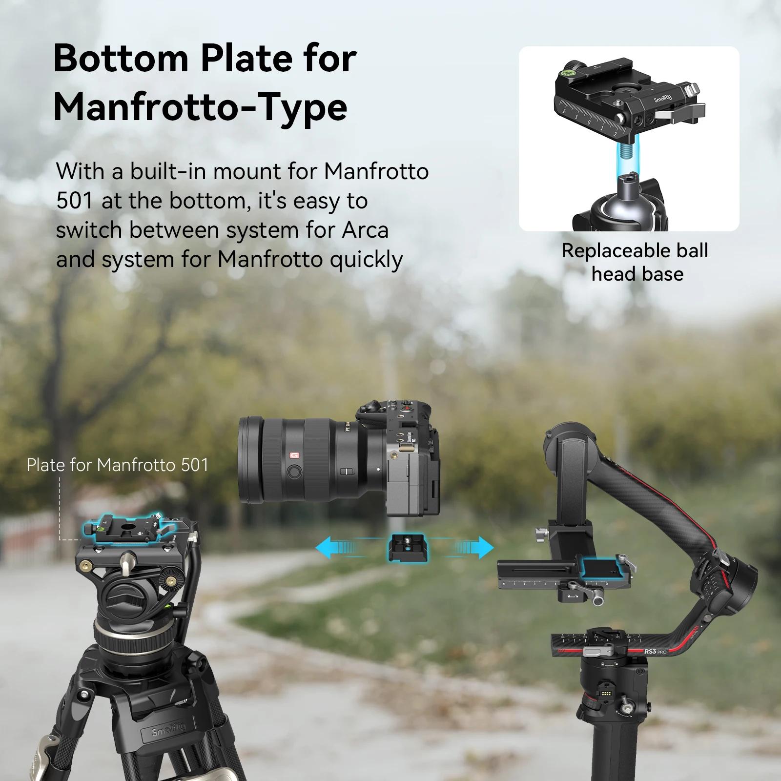 SmallRig-Kit de plaques de montage Arca-Swiss Manfrotto, largeur réglable, compatible avec les stabi