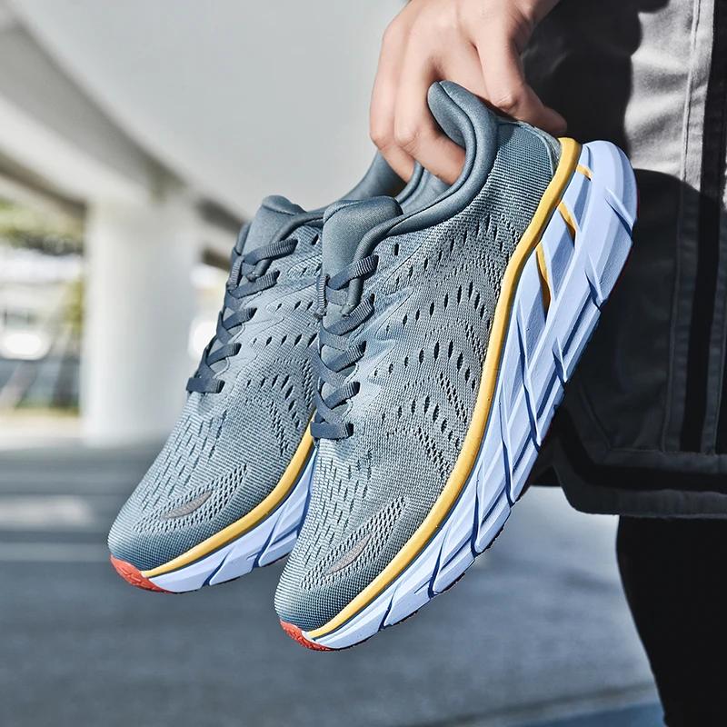 Nouveaux hommes chaussures de course mode décontracté marche respirant baskets à lacets Jogging moca