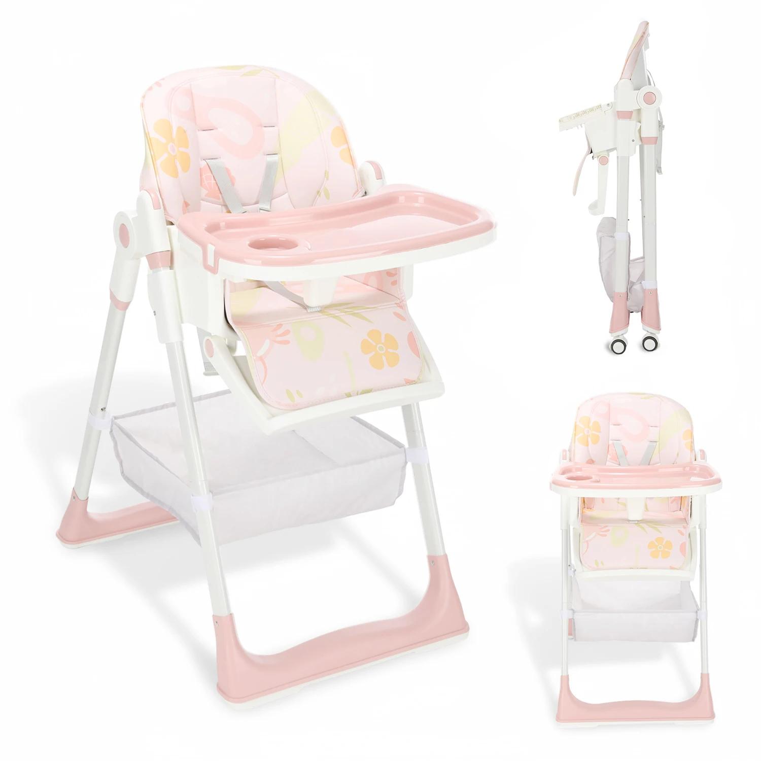 Chaise haute pliante pour bébé, chaise haute inclinable et inclinable, chaise haute réglable en haut