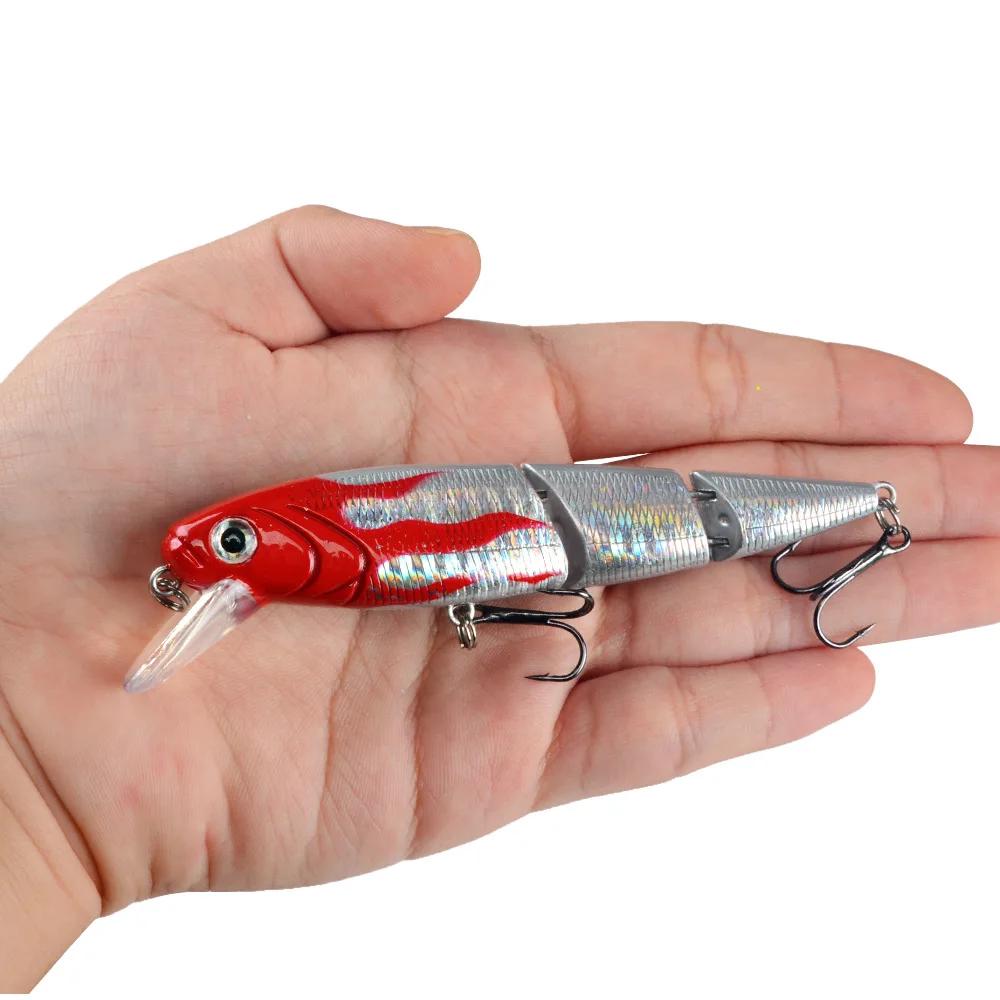 Multi Section bar de mer dur leurres de pêche yeux 3D 1 pièces manivelle vairon nagbait faux appât d