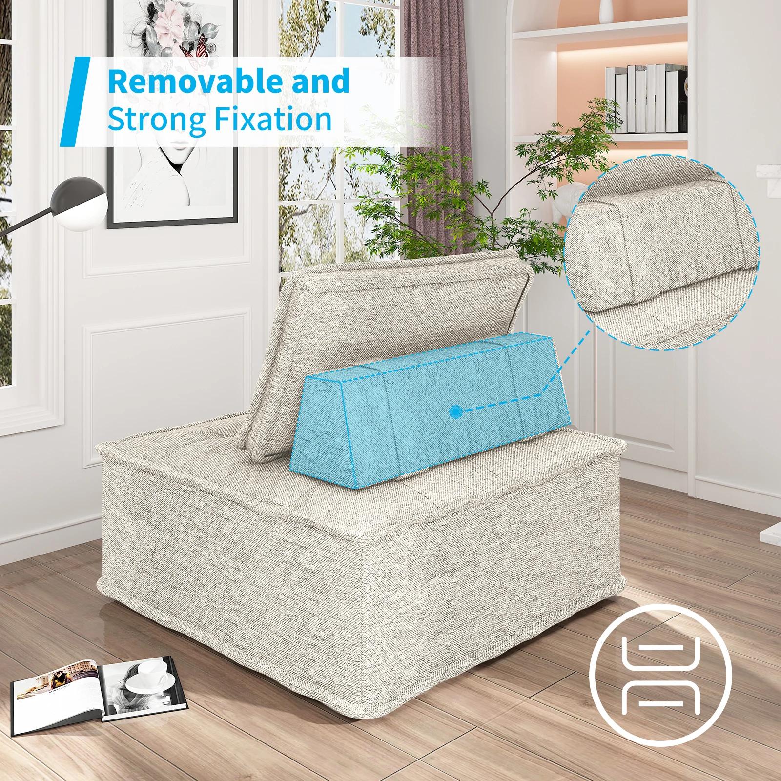 HORGGgland-Fauteuil au sol sans accoudoirs, canapé modulaire avec coussin de dossier parfait, petit