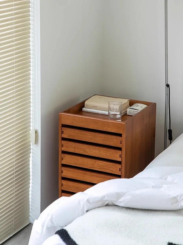 Classeur nordique en bois massif, armoire de rangement à tiroirs simples, armoires de rangement de p