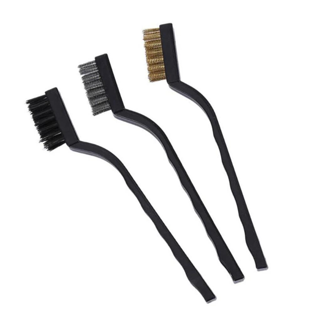 Brosse métallique en cuivre et Nylon, 17cm, en acier inoxydable, gommage de la rouille, outils de ne