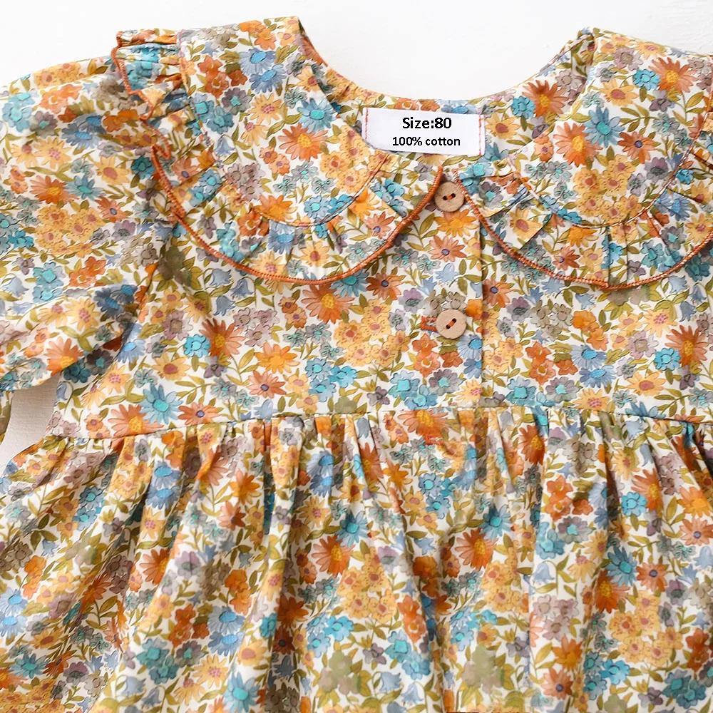 Tenues d'été pour bébé fille 0-2 ans, motif floral vintage, 100% coton, ensemble de 2 pièces, vêteme