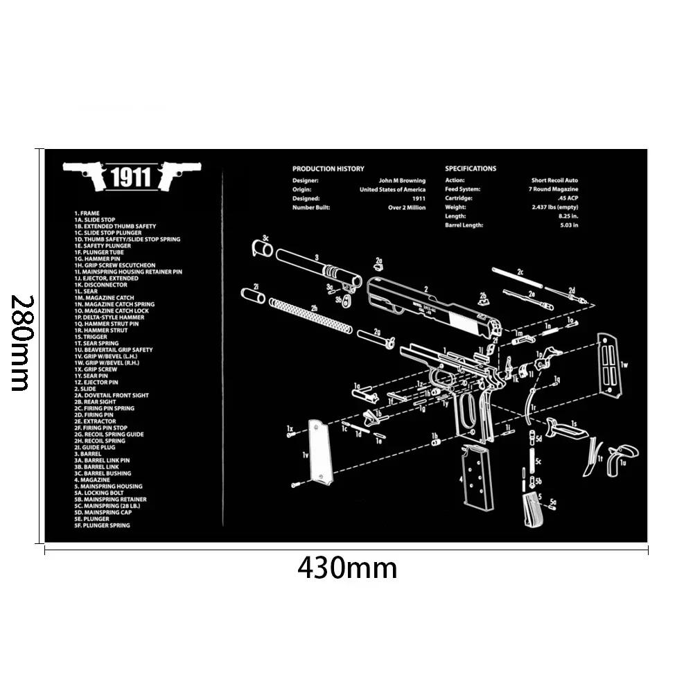 Kit de nettoyage pour AR15, tapis de souris pour Colt 1911 AK47 Beretta 92 FS BROWNING CZ Shadow2 SA