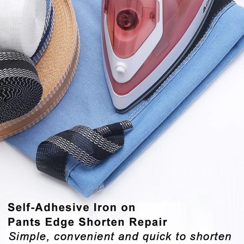1/2/3/5M pantalon bord raccourci auto-adhésif pantalon bouche pâte fer-sur ourlet bande pantalon tis