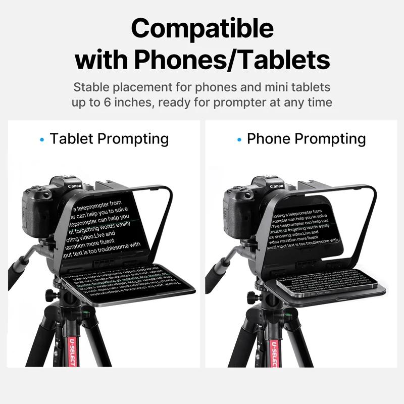 Ulanzi RT02 téléprompteur Portable Mini téléprompteur pour tablettes appareil photo reflex numérique