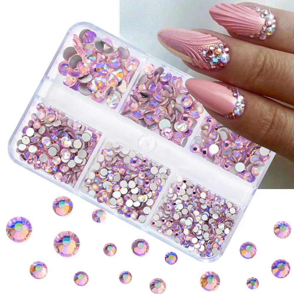 1 boîte Aurora mélange de tailles ss6-ss20 verre Non correcteur à chaud Strass dos plat pierre de cr