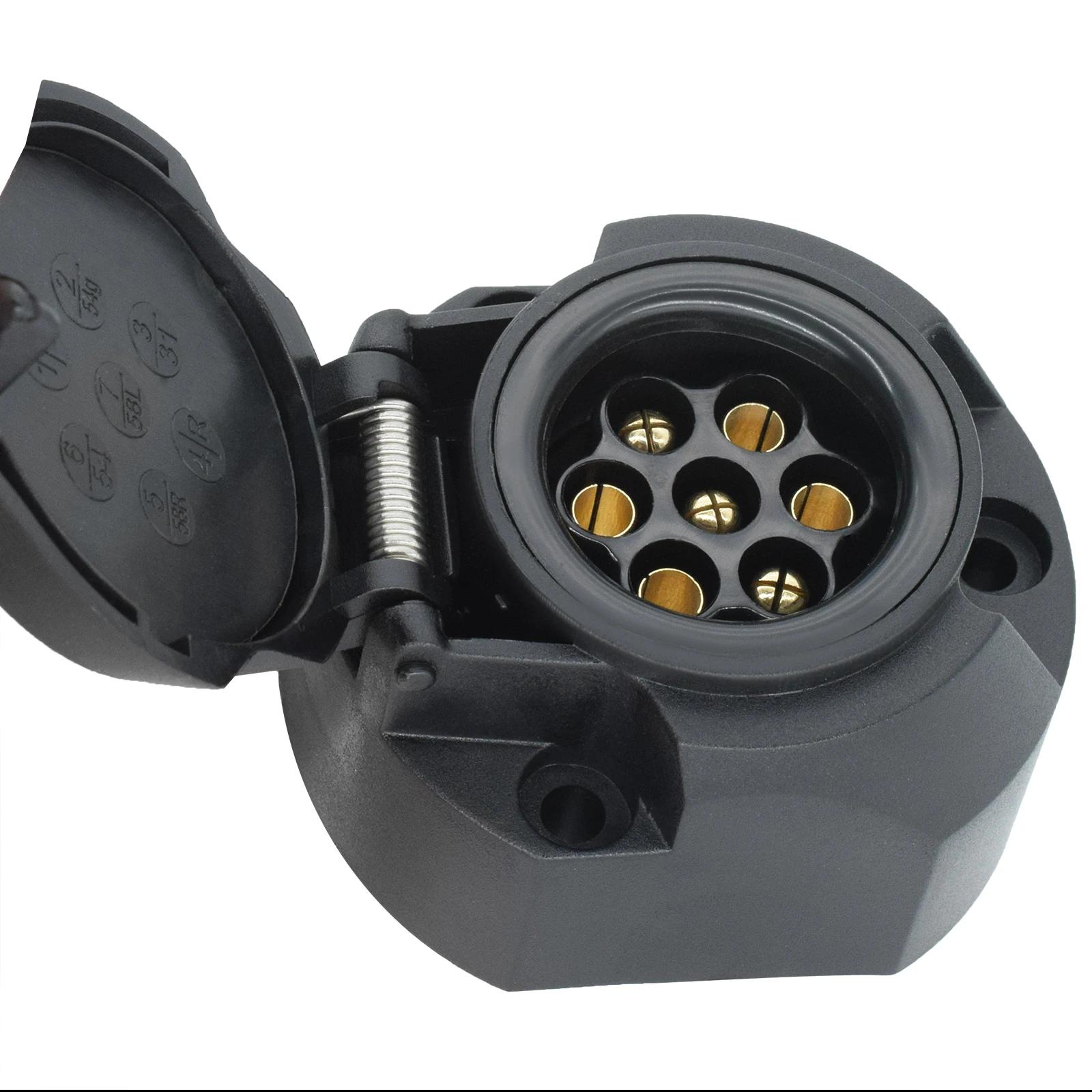 Prise de remorque européenne 7 broches 12V + adaptateur de connecteur électrique de barre de remorqu
