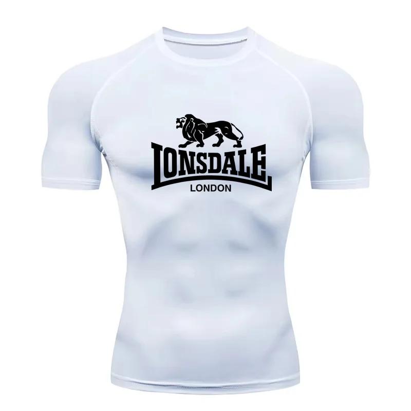 Nouveau T-shirt de compression pour hommes, fitness, gym, sport, course à pied, Rashgard, hauts, tee