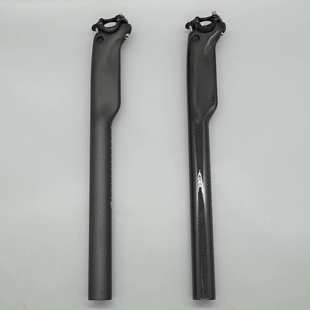 Tige de selle entièrement mate en Fiber de carbone 3K, pour vtt, vélo de route, pièces de vélo 27.2/