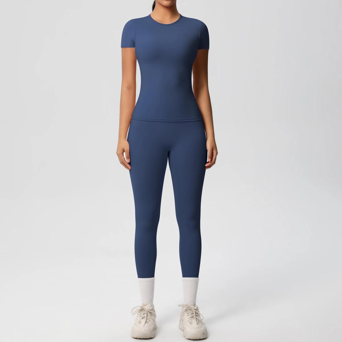 Femmes 2 pièces Patchwork Sport Yoga costume Gym Sport culture hauts Sexy moulante haut tubulaire en