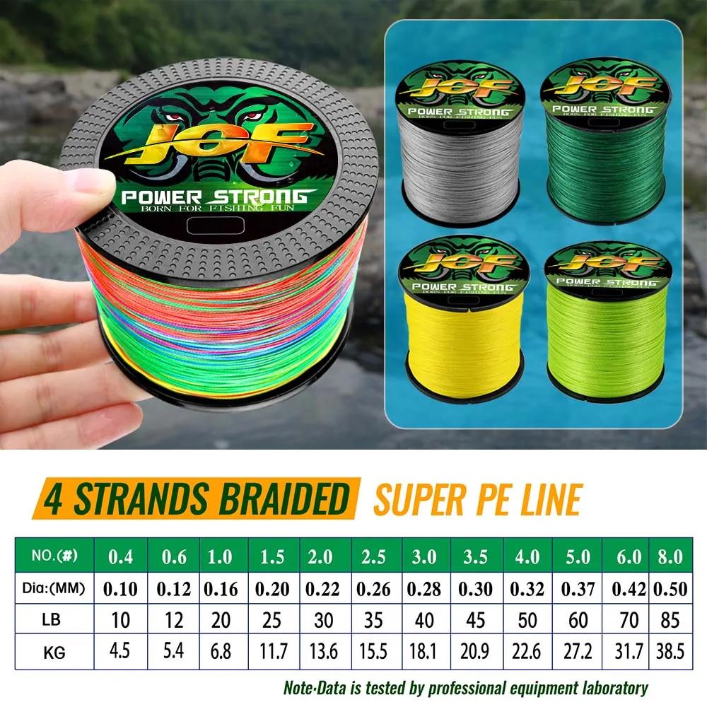 JOF – fil de pêche tressé PE à 4 brins, ligne de pêche robuste, Multifilament, outil Durable, 300/10
