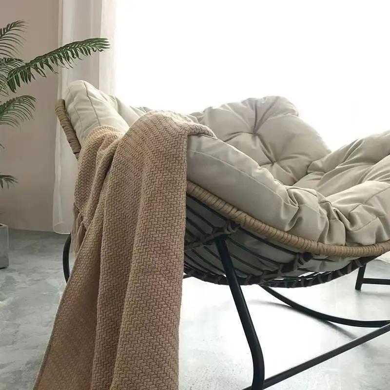 Nid d'oiseau humain rotin tissage chaise à bascule canapé de loisirs maison balcon simple paresseux