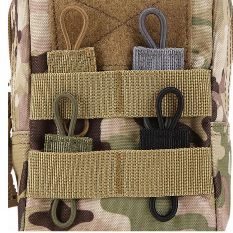 Système Molle tactique, boucle de sac à dos, sangle fixe PTT, ruban élastique Molle pour bâton d'ant