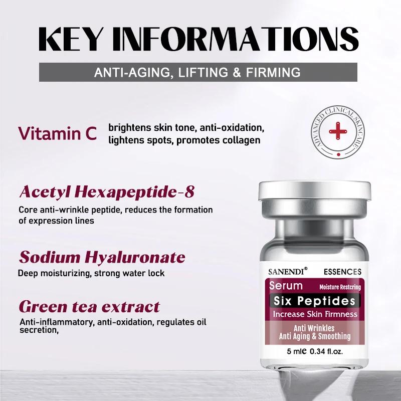Ampoule à Six Peptides, sérum à l'acide hyaluronique pour le visage, Dr.Pen, Solution d'acné, répara