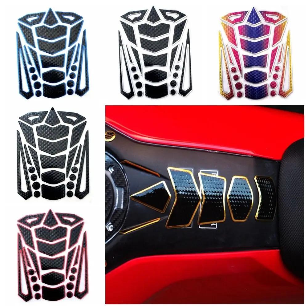 Autocollants 3D imperméables en os de poisson, bord coloré, autocollants pour réservoir de carburant