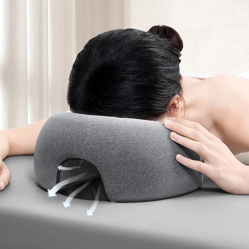 Oreiller ergonomique en mousse à mémoire de forme pour salon de beauté, massage à domicile, repos au