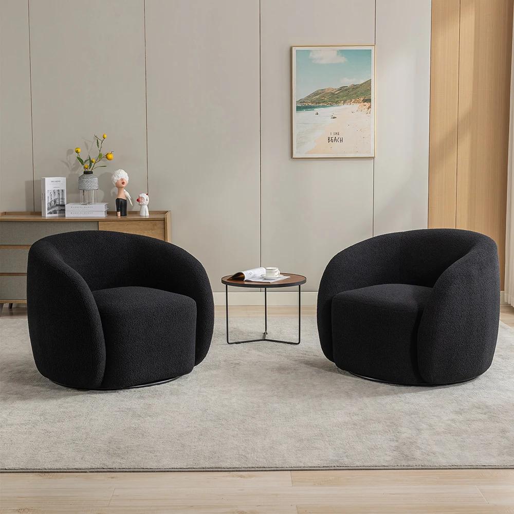 SEYNAR-Ensemble de 2 fauteuils d'accent à percussion résistants à 360 en velours, chaise d'appoint r