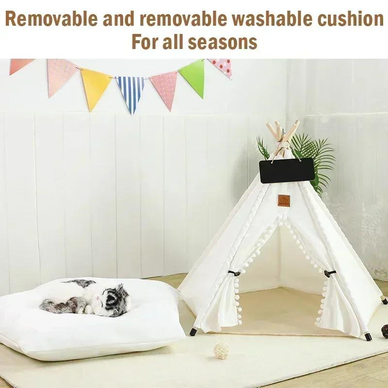 Tente tipi pour animaux de compagnie pour chats et chiens, Portable, amovible, lavable, maison pour
