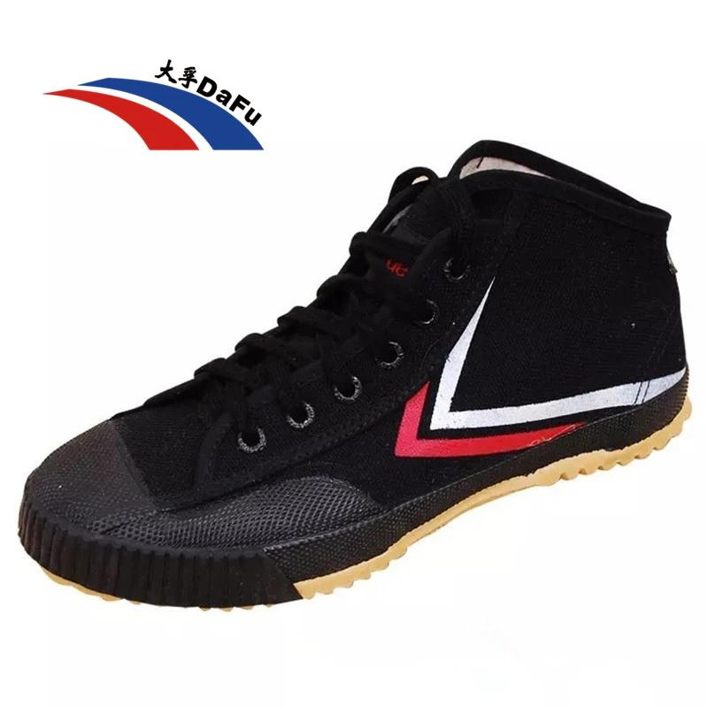 Chaussures KungFu Dafu noires et blanches - Version améliorée - Parkour et arts martiaux