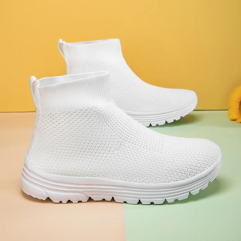 Chaussures de course montantes pour hommes et femmes, baskets décontractées en maille noire, légères