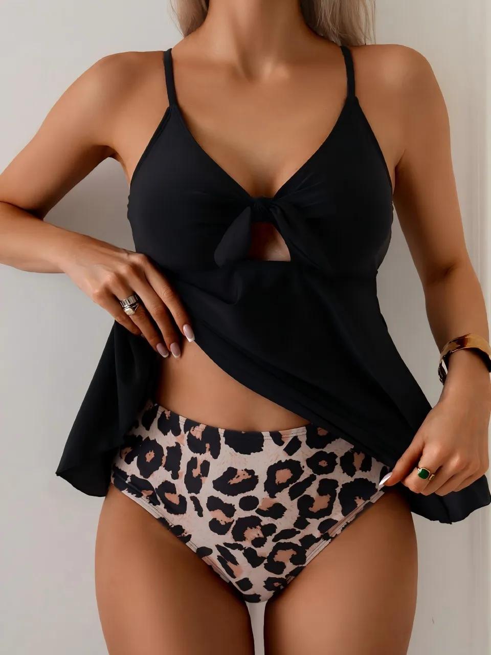 2026 à bretelles Tankini ensemble 2 pièces creux maillots de bain femmes noué devant maillot de bain