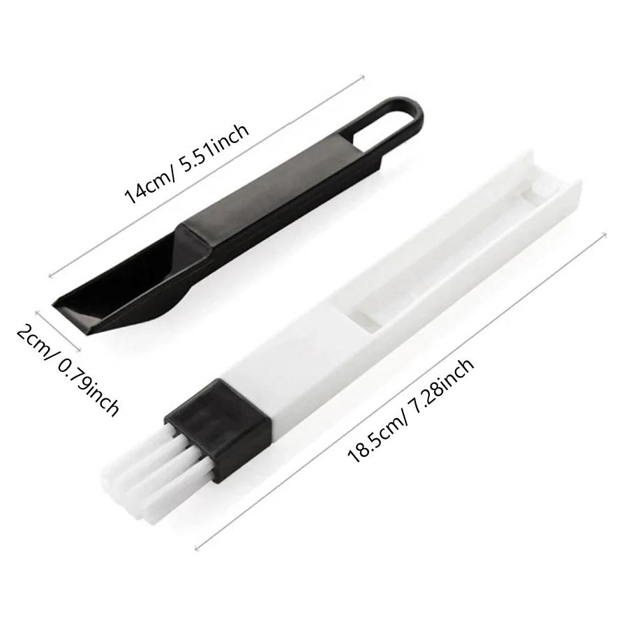 Brosse de nettoyage Portable deux en un, nettoyeur multifonctionnel de rainures de clavier de porte