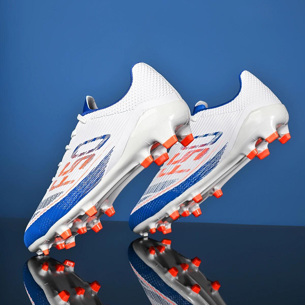 Chaussures de football professionnelles respirantes FG/AG à crampons longs, chaussures de sport univ