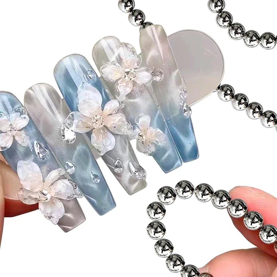 10/20 pièces perles magnétiques rondes pour Nail Art ondulation de l'eau oeil de chat Gel vernis fle