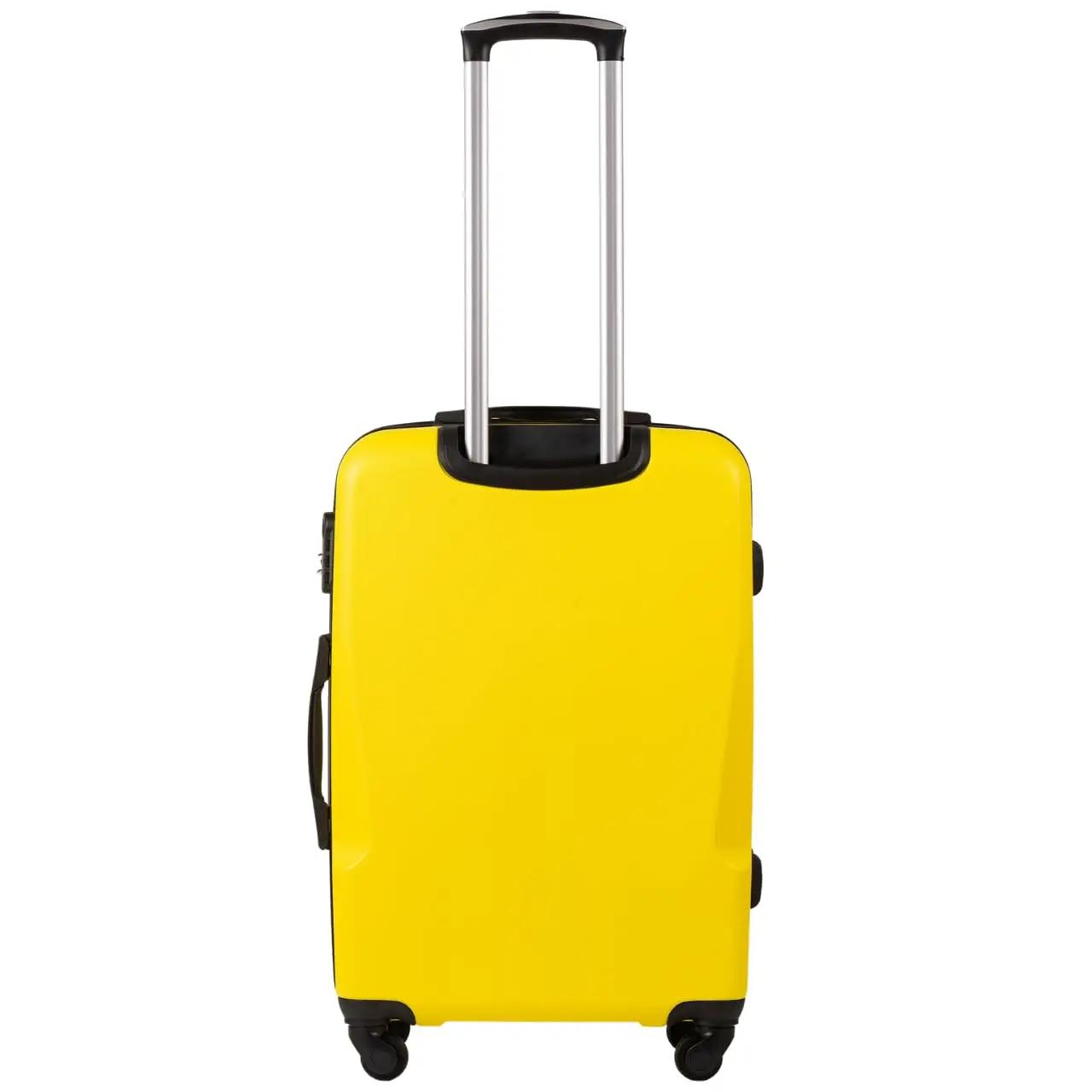 Lot de 4 roulettes WINGS PLOVER jaunes en ABS + (L/M/S/XS) rigides à 4 roues 360° ° Serrure à comb