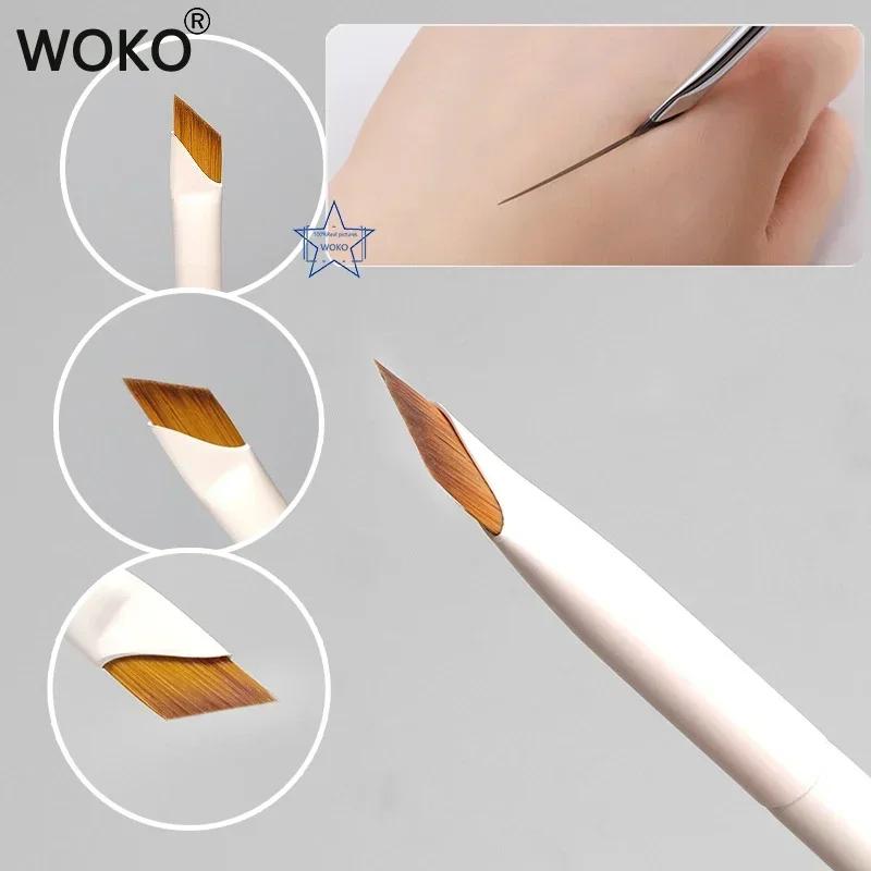 Brosse Eyeliner à lame améliorée, brosse à sourcils plate Ultra fine à Angle fin, pinceaux de maquil
