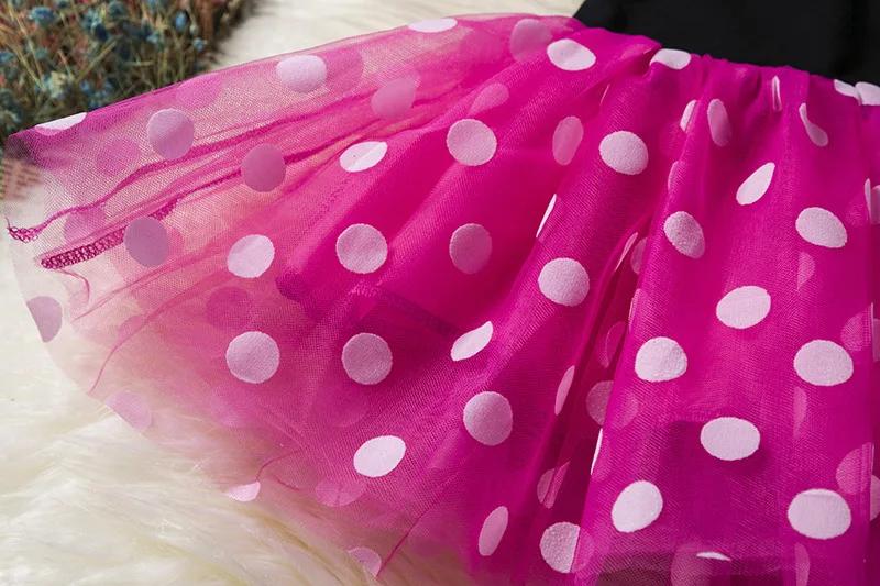 Costume de Cosplay Mickey Minnie Mouse pour petites filles, robe fantaisie à pois, robe de princesse