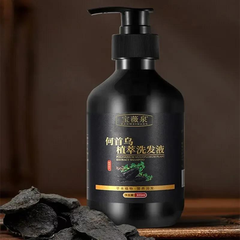 Shampoing à base de plantes Polygonum Multiflorum, contrôle de l'huile, contrôle des pellicules, sha