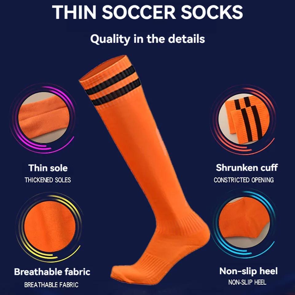 Chaussettes football genou haute - Bas sport rayés respirants pour jeunes adultes baseball softball