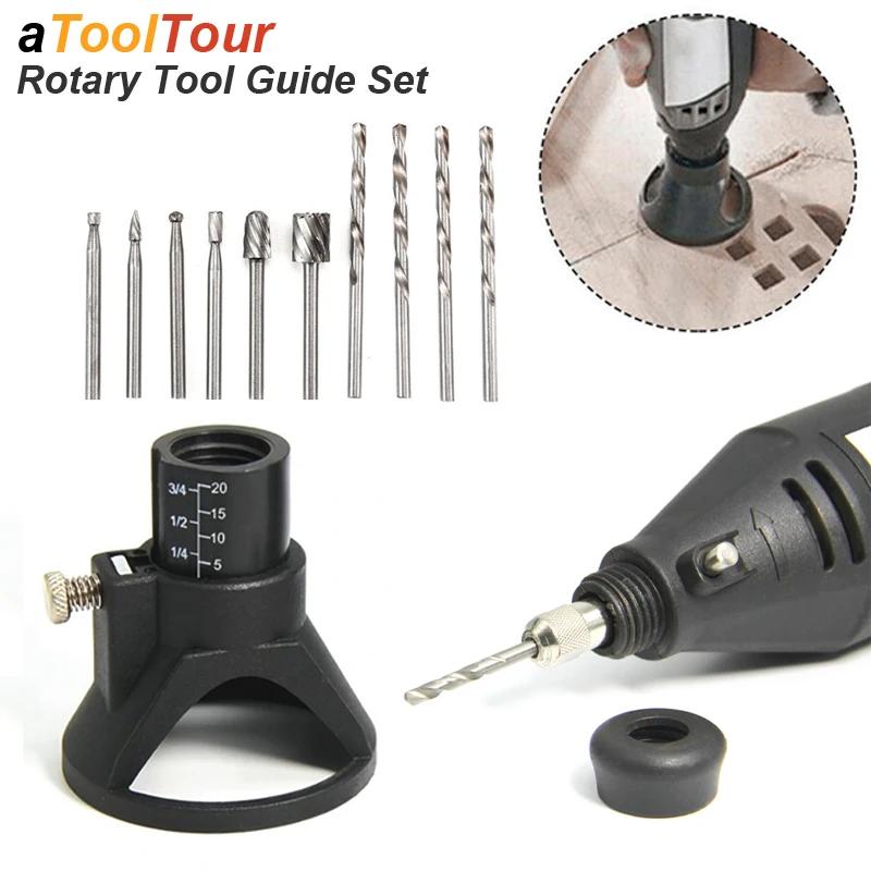 Routeur rotatif fraise Guide fixation foret hélicoïdal Kit d'outils de sculpture sur bois localisate