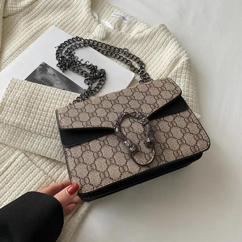 Sac à langer rétro Premium Bacchus pour femme, design chaîne européen et américain tendance, sac mes