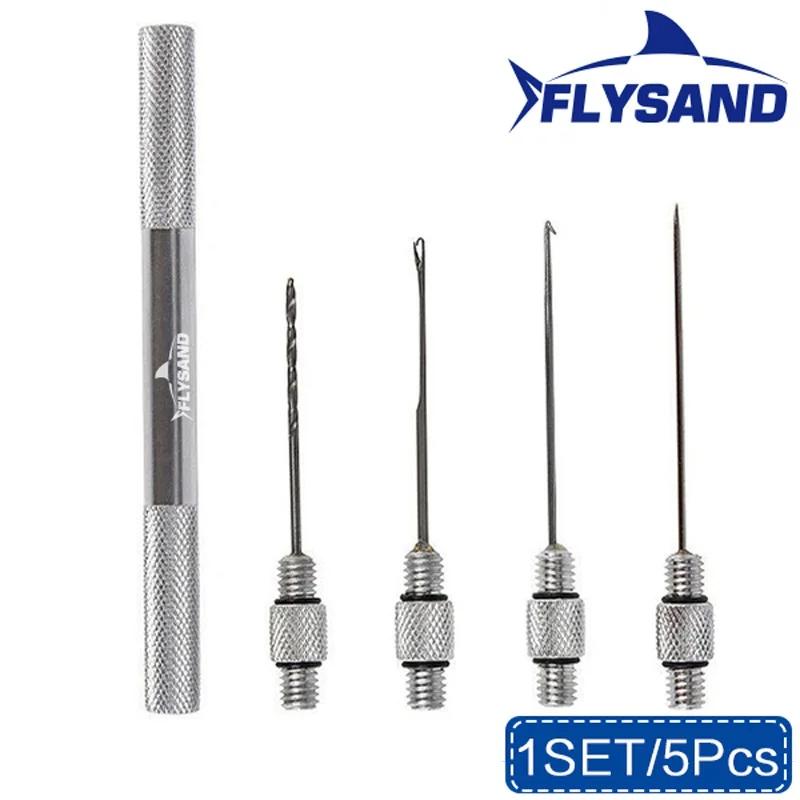 FLYSAND 5 en 1 carpe pêche gréement appât aiguille Kit ensemble d'outils appât Boilie perceuse Strin