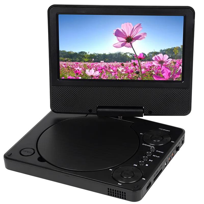Mini lecteur DVD portable 9,5 pouces avec écran 7 pouces, lecteur DVD CD HD, cadeau éducatif pour ét