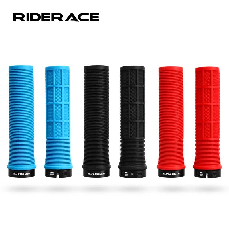 RIDERACE poignées de vélo verrouillage sur VTT poignée de barre couverture TPR caoutchouc antichoc a