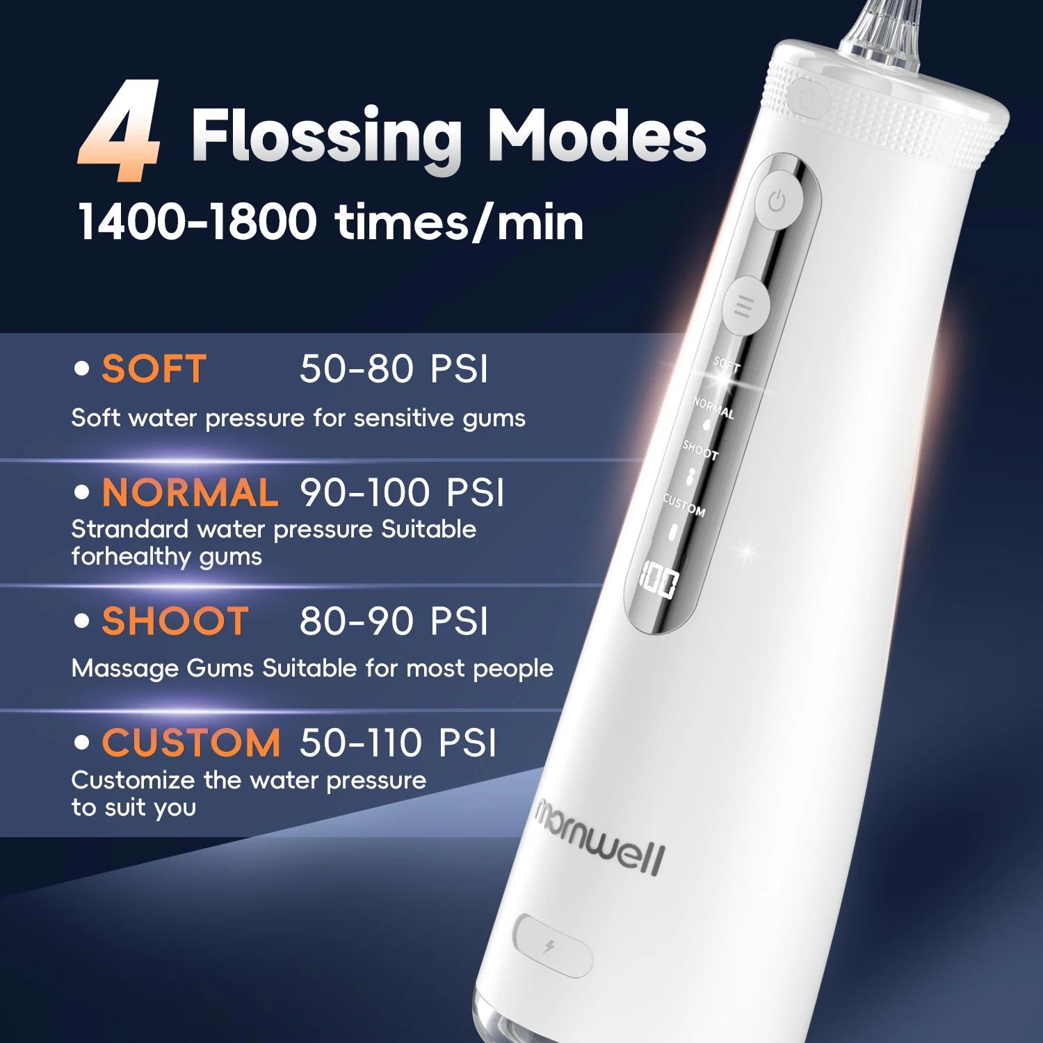 Fil dentaire sans fil avec 4 embouts de Jet, 4 Modes, 260ML, Portable, Rechargeable, étanche IPX7, p