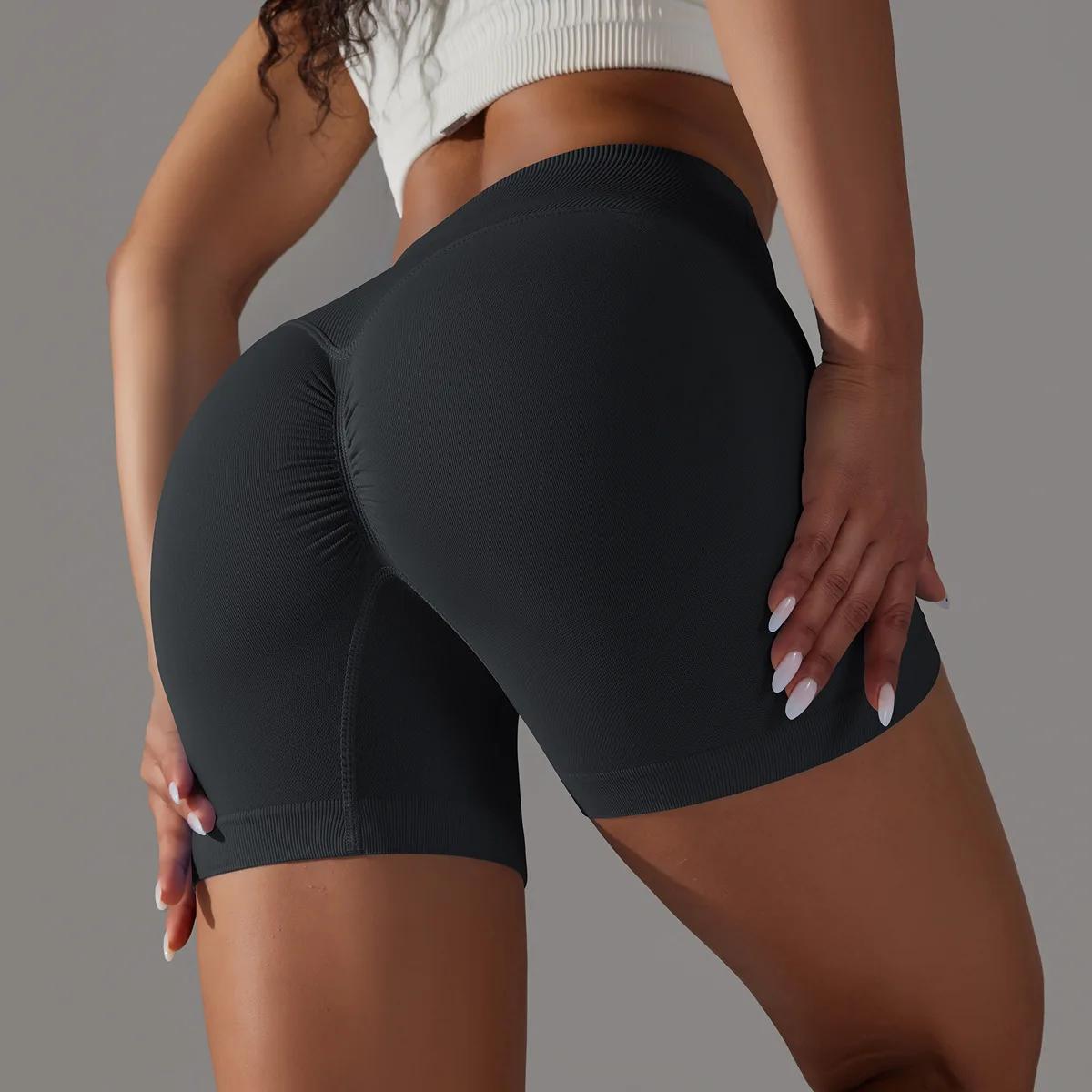 Pantalon d'été moulant en trois parties, taille V, pêche, levage des hanches, short de yoga taille h