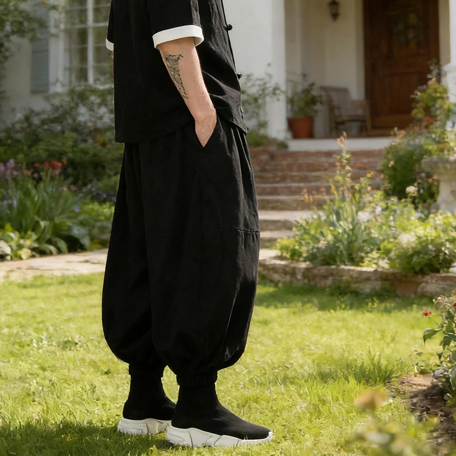 Pantalon homme FGKKS neuf, style chinois, coupe ample, pour randonnée et voyage, avec cordon de serr
