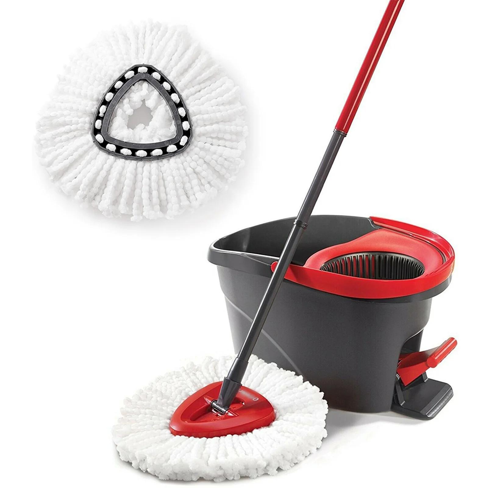 Vadrouille de sol Turbo Microfibre 2 en 1, facile à essorer et à nettoyer, recharge de remplacement,