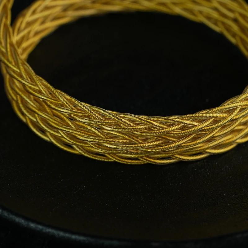 XINHS-Câble de mise à niveau pour écouteurs plaqué or, 8 cœurs, 7N, cuivre monocristallin, 3.5mm, 2.