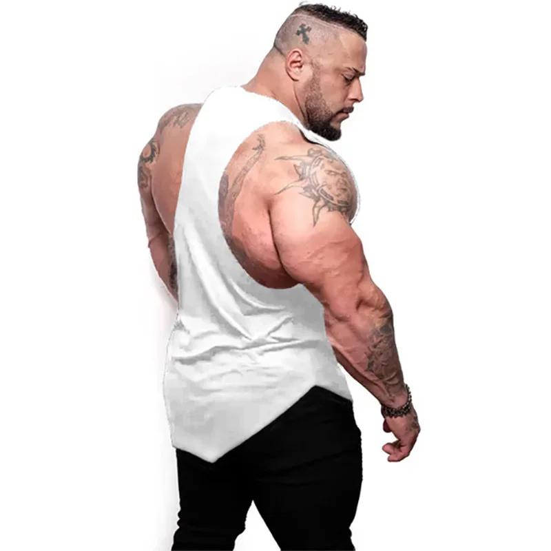 T-Shirt sans manches respirant en coton de couleur unie pour hommes, débardeur de Sport décontracté,